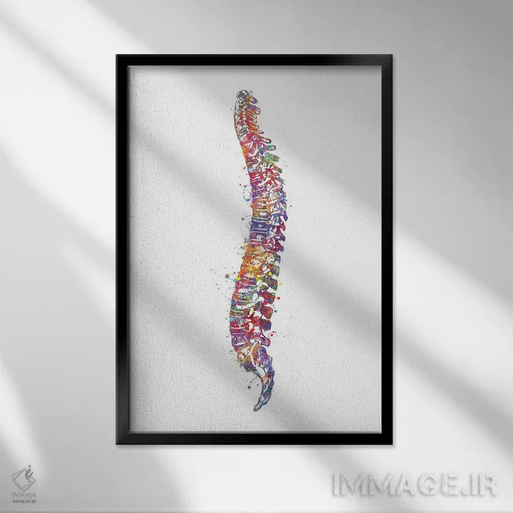 تابلو دکوراتیو نخاع ۱ اثر جنفی آرت - نمای قابدار مشکی