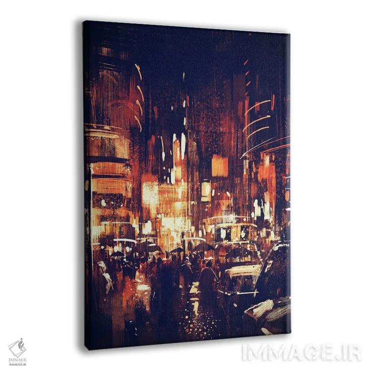 تابلو انتزاعی خیابان شهر در شب اثر گرندفیلر - نمای پرسپکتیو محصول
