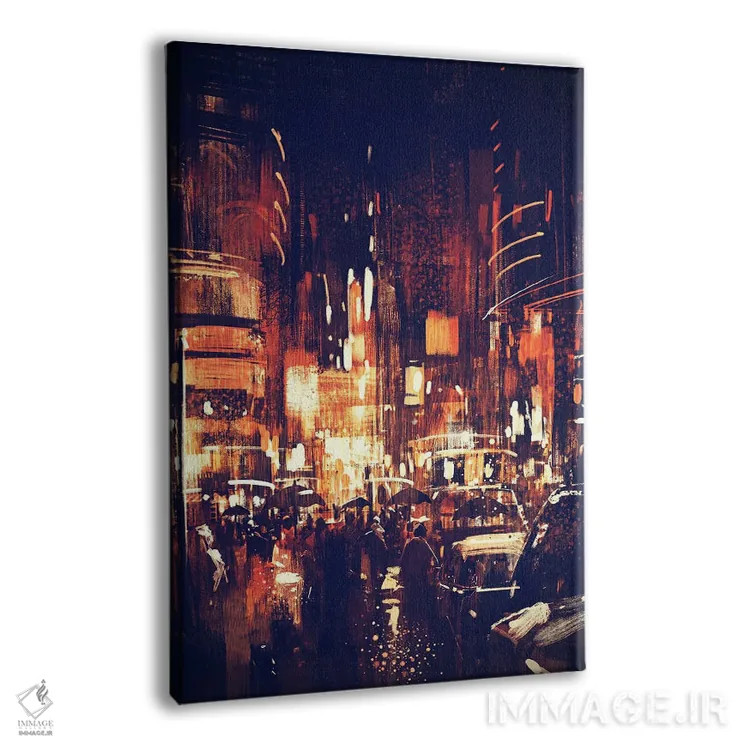 تابلو انتزاعی خیابان شهر در شب اثر گرندفیلر - نمای پرسپکتیو محصول