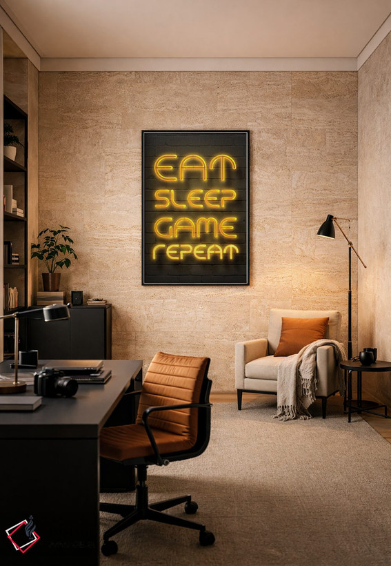 تابلو دکوراتیو بخور، بخواب، بازی کن، تکرار کن! اثر گب فرناندو - D6B