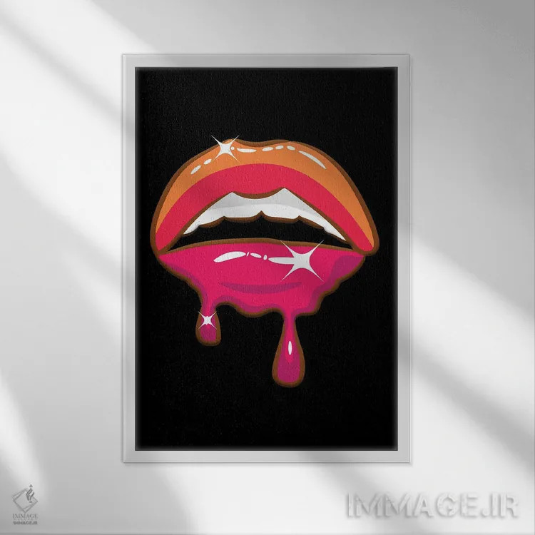 تابلو دکوراتیو لب ها ۸ اثر گب فرناندو - نمای قابدار سفید