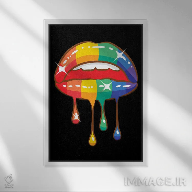 تابلو دکوراتیو لب ها ۹ اثر گب فرناندو - نمای قابدار سفید