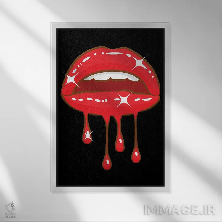 تابلو دکوراتیو لب ها ۱۰ اثر گب فرناندو - نمای قابدار سفید