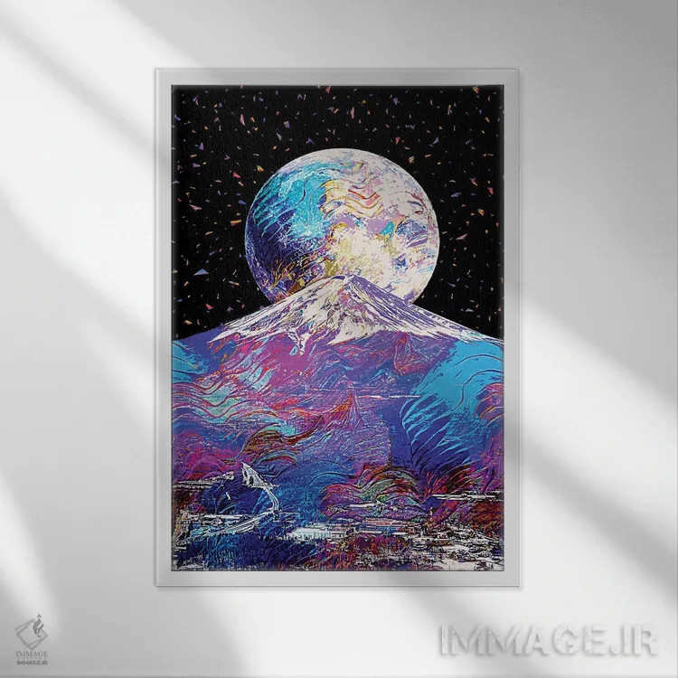 تابلو دکوراتیو ماه کامل ۱۵ اثر گب فرناندو - نمای قابدار سفید