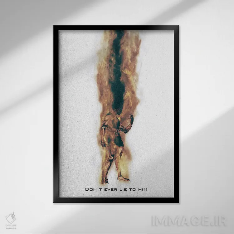 تابلو دکوراتیو گان روی دود اثر گب فرناندو - نمای قابدار مشکی