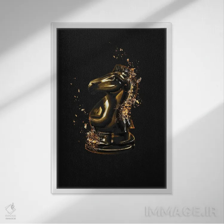 تابلو دکوراتیو شوالیه شکسته اثر گب فرناندو - نمای قابدار سفید