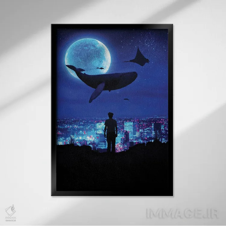 تابلو دکوراتیو دنیای موازی اثر گب فرناندو - نمای قابدار مشکی