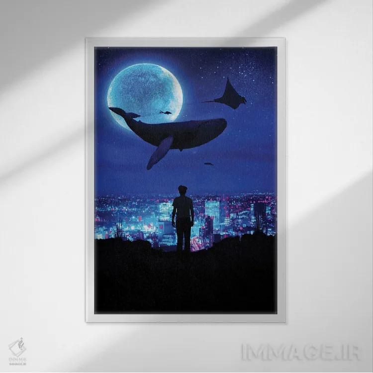 تابلو دکوراتیو دنیای موازی اثر گب فرناندو - نمای قابدار سفید
