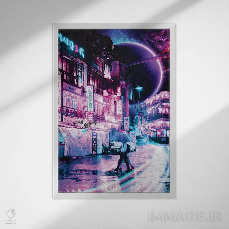 تابلو دکوراتیو توکیو ۲۰۷۷ اثر گب فرناندو - نمای قابدار سفید
