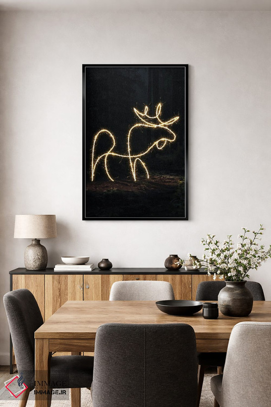 تابلو مینیمال شاخ گوزن II اثر گب فرناندو - D6B