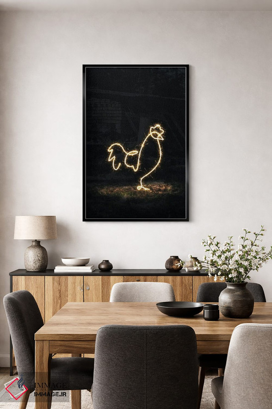 تابلو مینیمال خروس اثر گب فرناندو - D5B