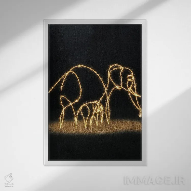 تابلو مینیمال فیل II اثر گب فرناندو - نمای قابدار سفید
