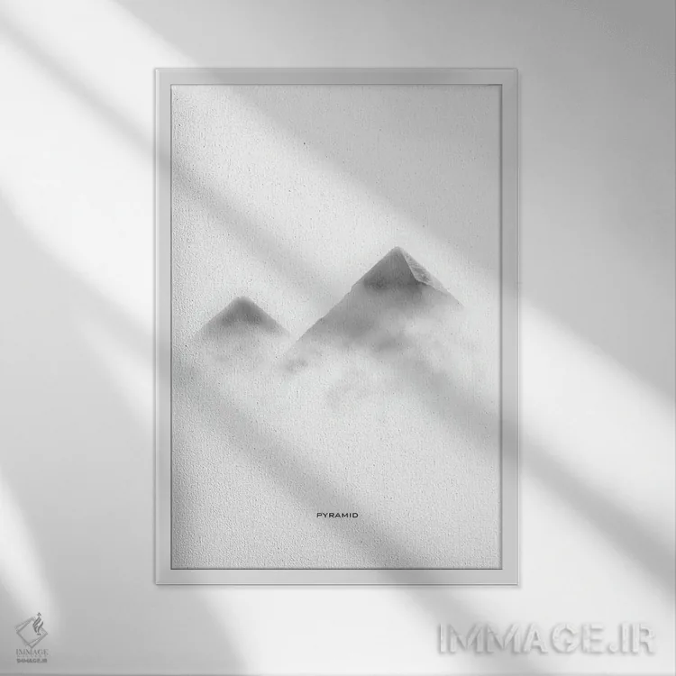 تابلو دکوراتیو اهرام اثر گب فرناندو - نمای قابدار سفید