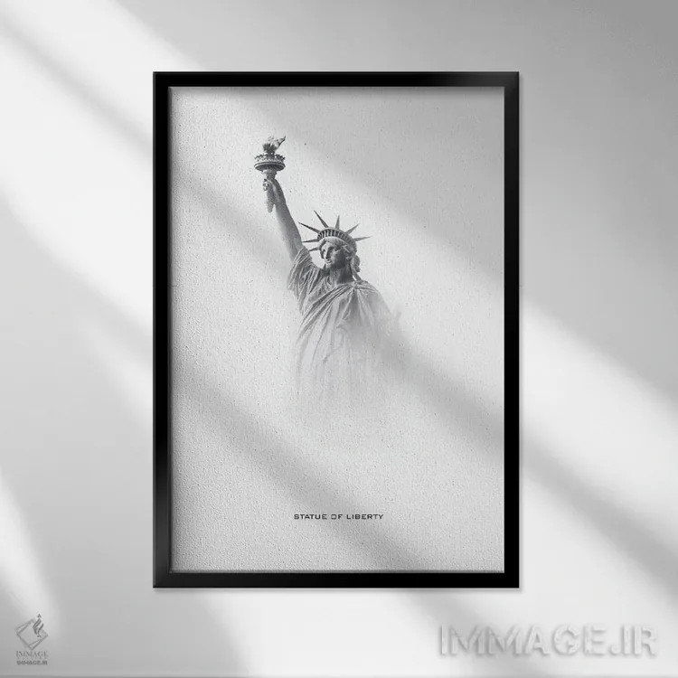 تابلو دکوراتیو تندیس آزادی اثر گب فرناندو - نمای قابدار مشکی