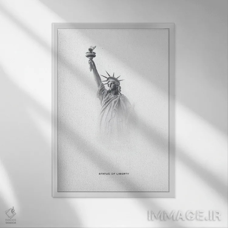 تابلو دکوراتیو تندیس آزادی اثر گب فرناندو - نمای قابدار سفید