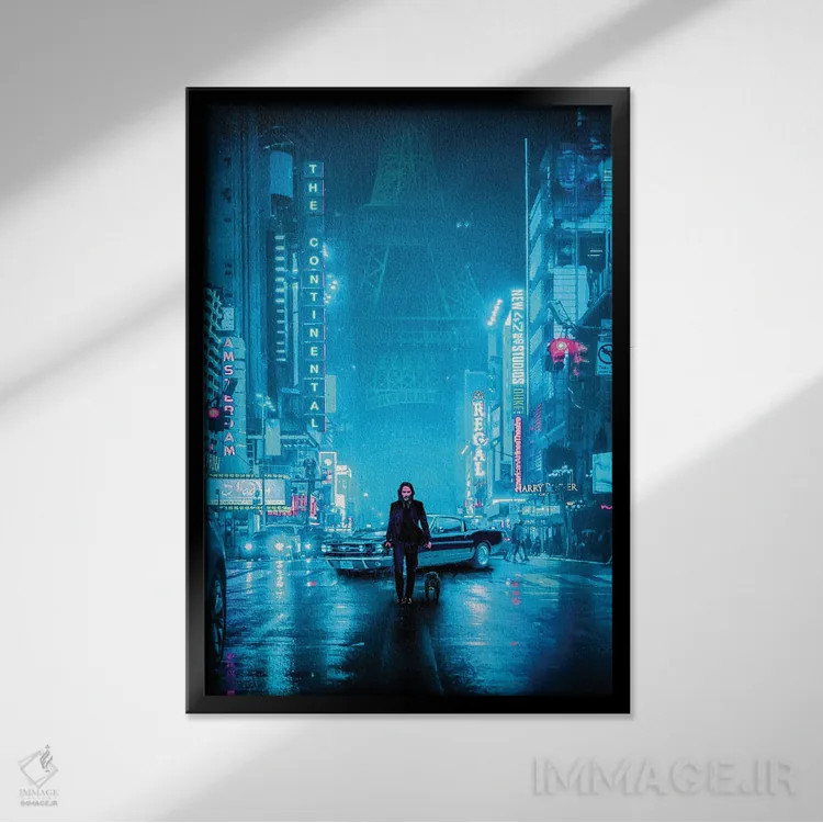 تابلو دکوراتیو جان ویک IV اثر گب فرناندو - نمای قابدار مشکی