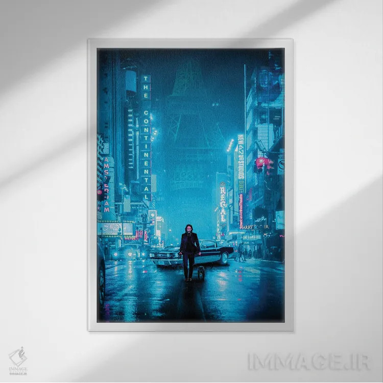 تابلو دکوراتیو جان ویک IV اثر گب فرناندو - نمای قابدار سفید