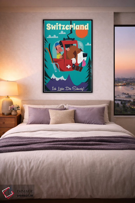 تابلو دکوراتیو تله کابین سوئیس اثر گری گودل - D5B