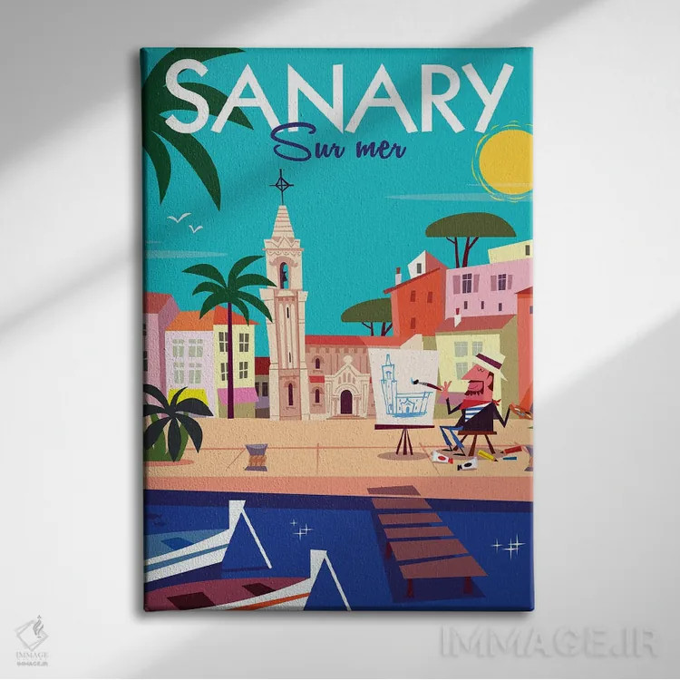 تابلو دکوراتیو "ساناری سور مر" اثر گری گودل - نمای روبهرو روی دیوار