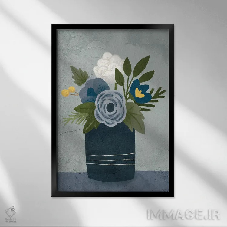 تابلو مدرن "گل ها II" اثر گیگی لوئیز - نمای قابدار مشکی