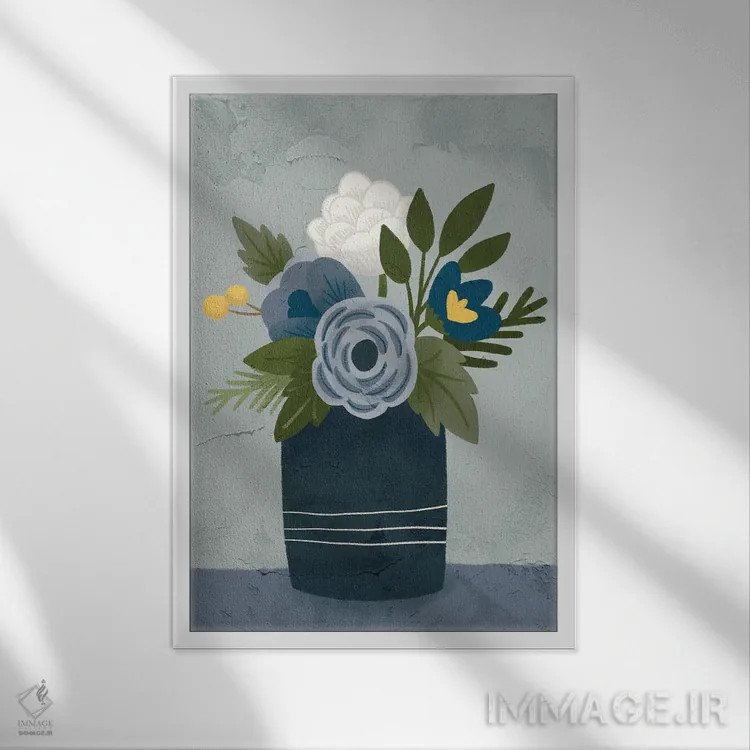 تابلو مدرن "گل ها II" اثر گیگی لوئیز - نمای قابدار سفید