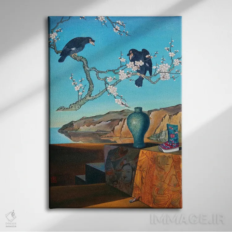 تابلو دکوراتیو زمان II اثر گوئیگن ژا - نمای روبهرو روی دیوار