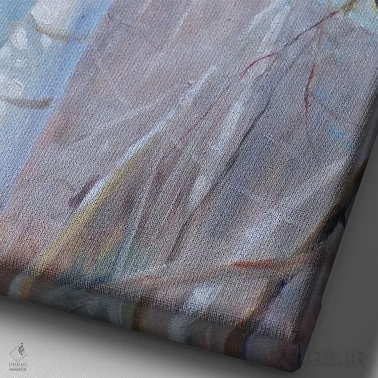 تابلو دکوراتیو تماشاگران اثر گرانت هکینگ - نمای نزدیک بافت بوم