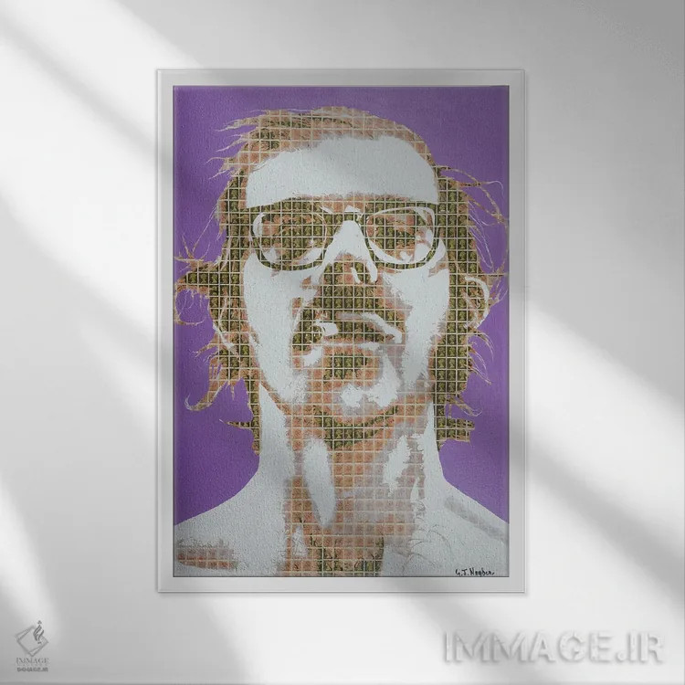 تابلو دکوراتیو چاک کلوز اثر گری هاگبن - نمای قابدار سفید