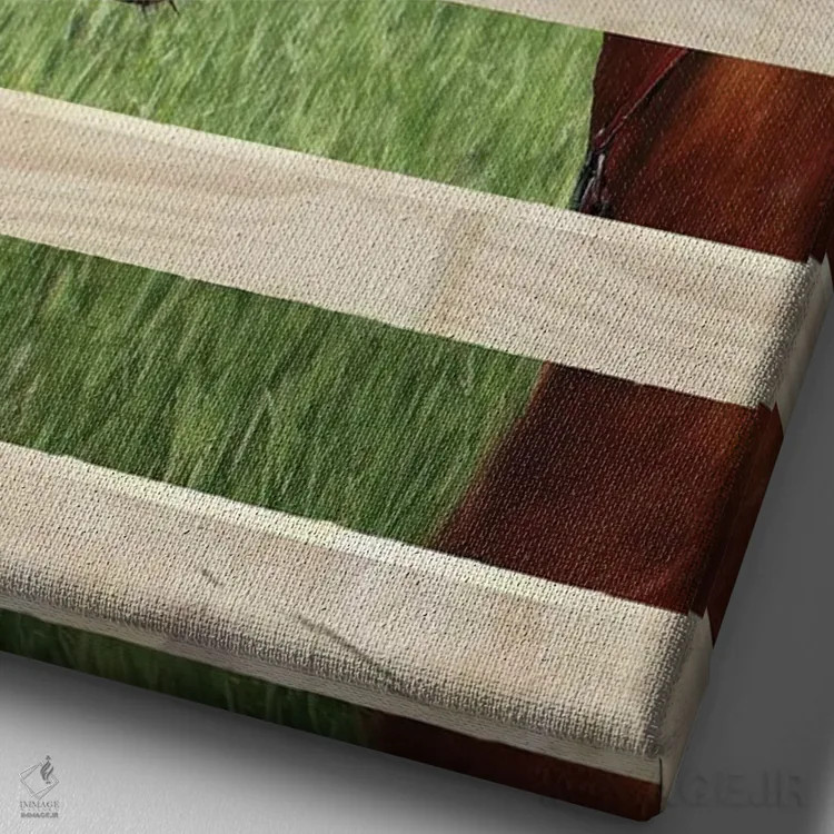 تابلو دکوراتیو پسرک کنار نرده اثر جوردانو استودیو - نمای نزدیک بافت بوم