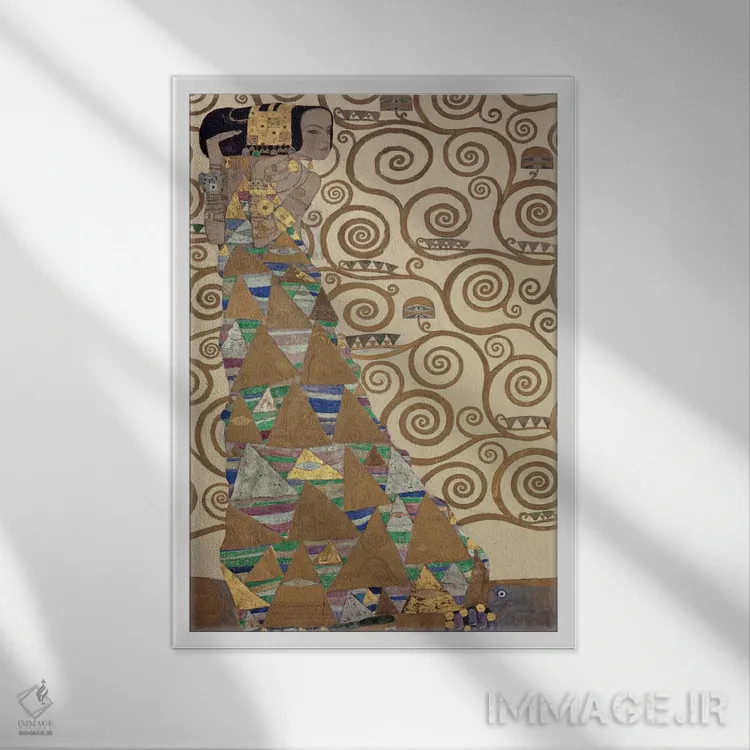 تابلو کلاسیک انتظار اثر گوستاو کلیمت - نمای قابدار سفید