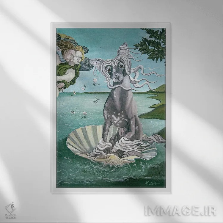 تابلو دکوراتیو تولد چاینیز کرستد اثر گرچن کیش سرانو - نمای قابدار سفید