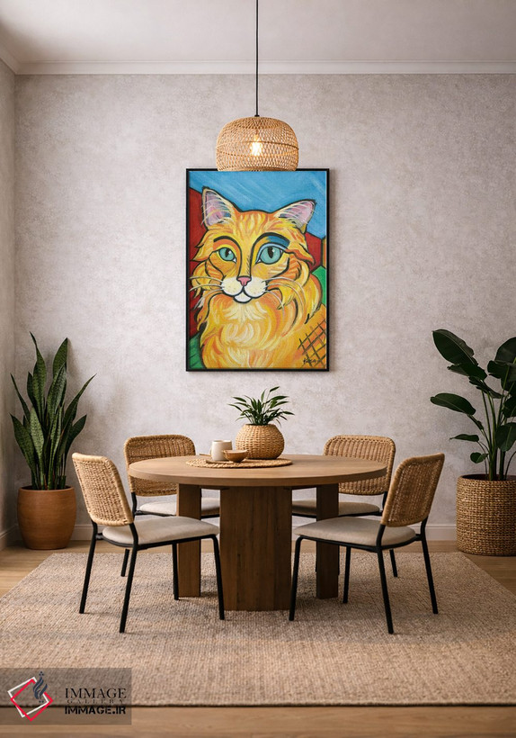 تابلو دکوراتیو گربه تبی نارنجی پیکاسو اثر گرچن کیش سرانو - D5B