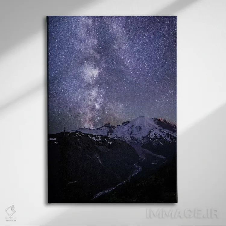 تابلو دکوراتیو Washington State. The Milky Way looms above Mt. Rainier, Mt. R… اثر گری لوهم - نمای روبهرو روی دیوار