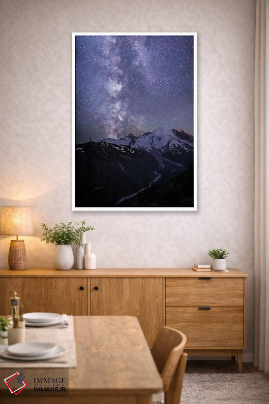 تابلو دکوراتیو Washington State. The Milky Way looms above Mt. Rainier, Mt. R… اثر گری لوهم - D2W