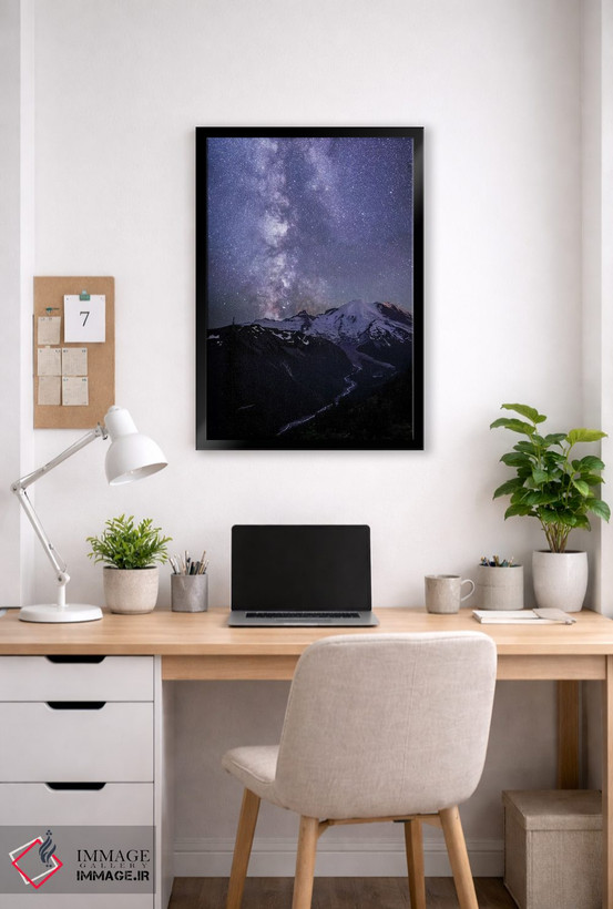 تابلو دکوراتیو Washington State. The Milky Way looms above Mt. Rainier, Mt. R… اثر گری لوهم - D3B
