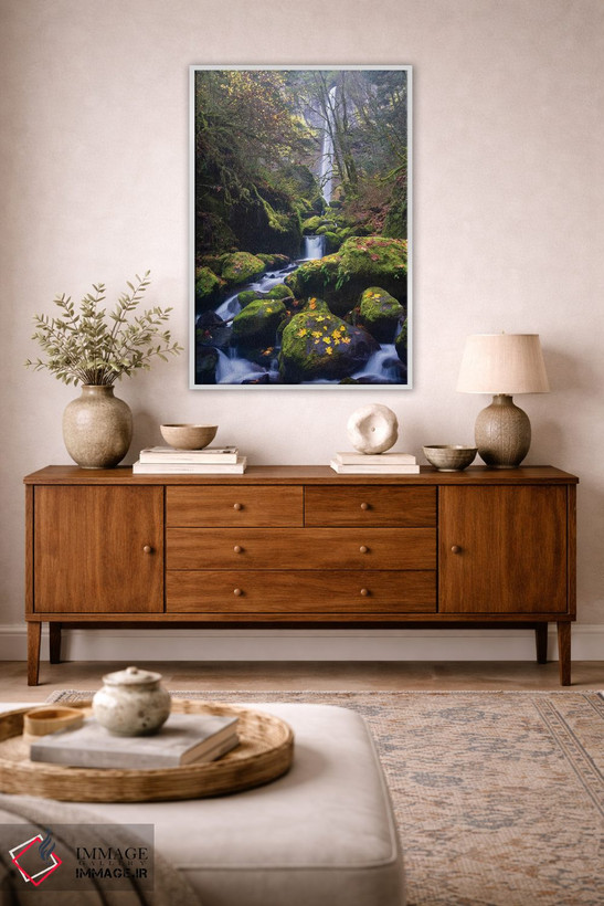 تابلو دکوراتیو Oregon. Autumn view of McCord Creek flowing below Elowah Falls… اثر گری لوهم - D3W