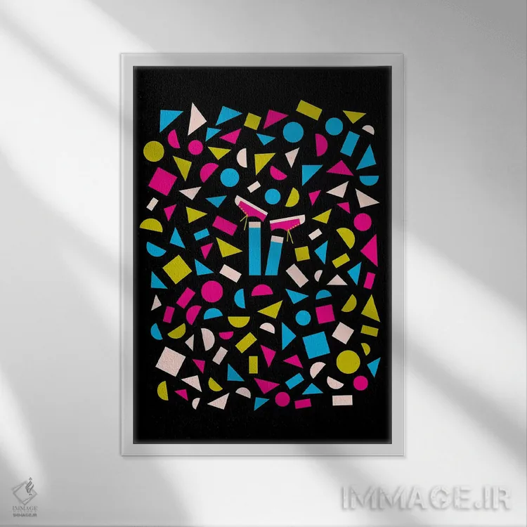 تابلو انتزاعی سر به جلو اثر گرگ مابلی - نمای قابدار سفید