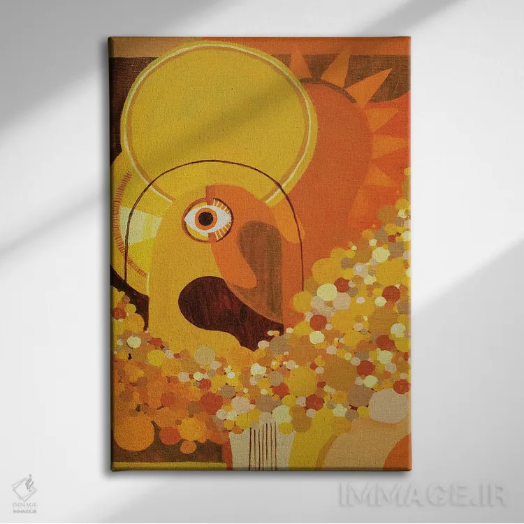 تابلو انتزاعی نگاه دزدکی اثر سارا گون - نمای روبهرو روی دیوار
