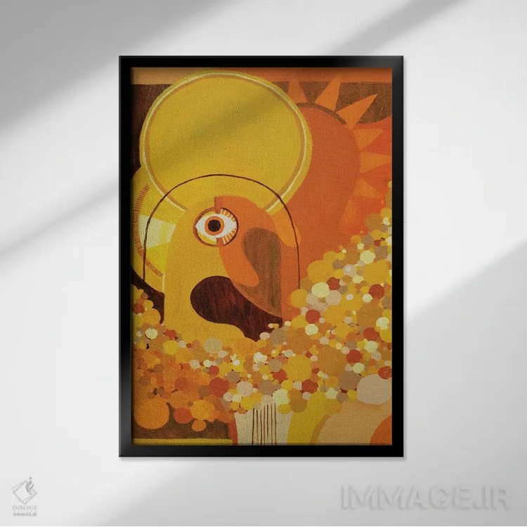 تابلو انتزاعی نگاه دزدکی اثر سارا گون - نمای قابدار مشکی