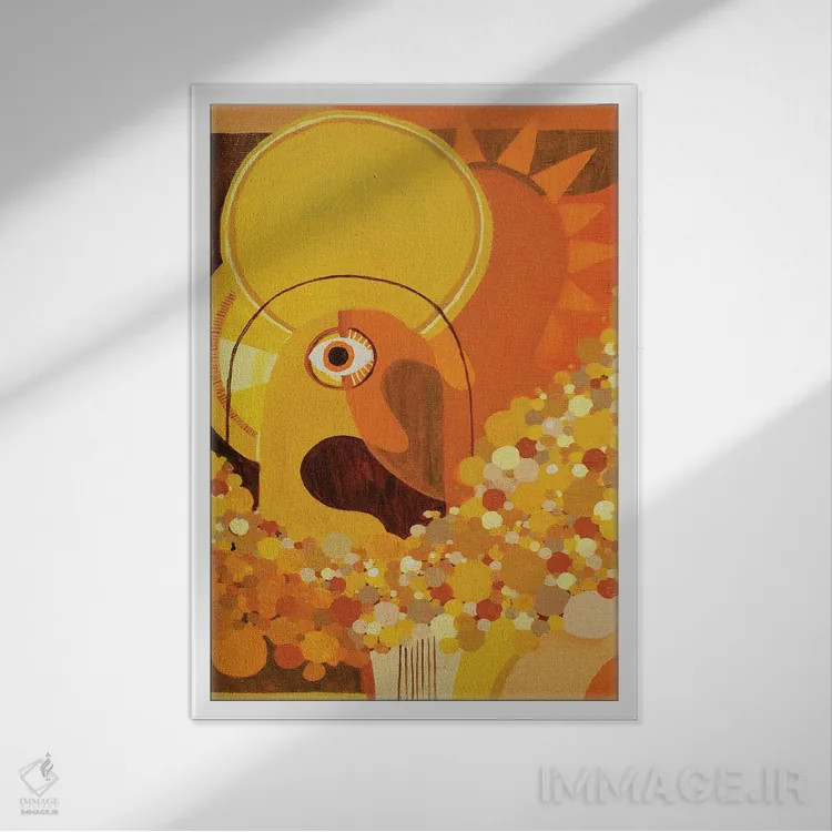 تابلو انتزاعی نگاه دزدکی اثر سارا گون - نمای قابدار سفید