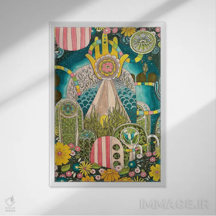 تابلو دکوراتیو در باغی که همه حقیقت را در دست داریم اثر سارا گون - نمای قابدار سفید