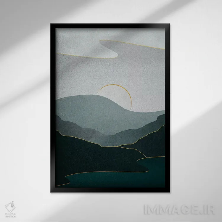 تابلو مینیمال منظره مینیمال هشتم اثر مارکو گونزالز - نمای قابدار مشکی