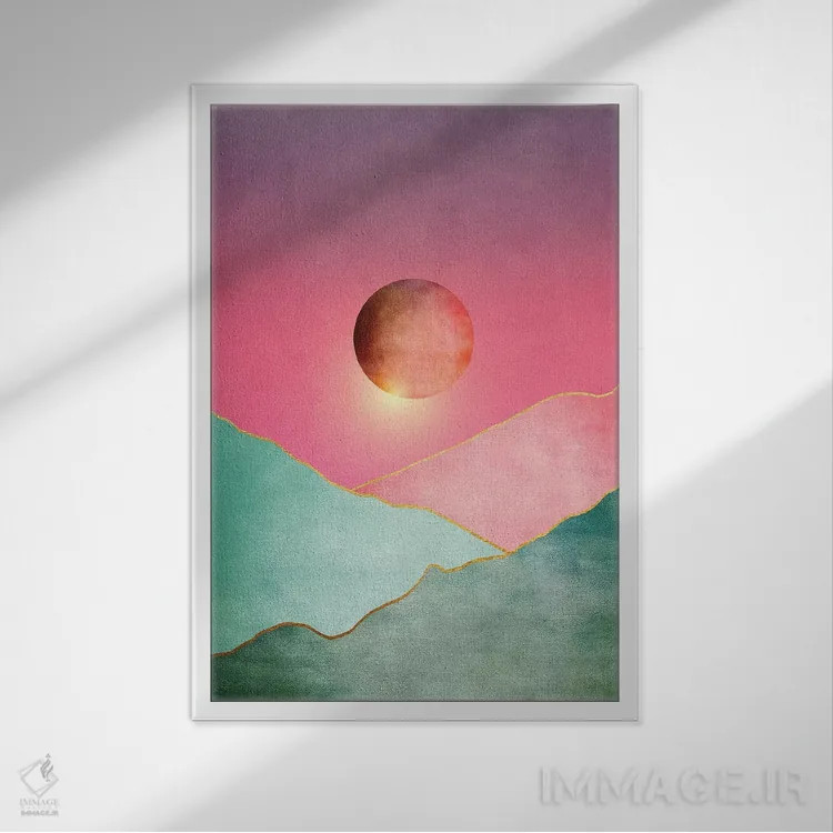 تابلو مینیمال غروب فراواقع گرایانه دوم اثر مارکو گونزالز - نمای قابدار سفید