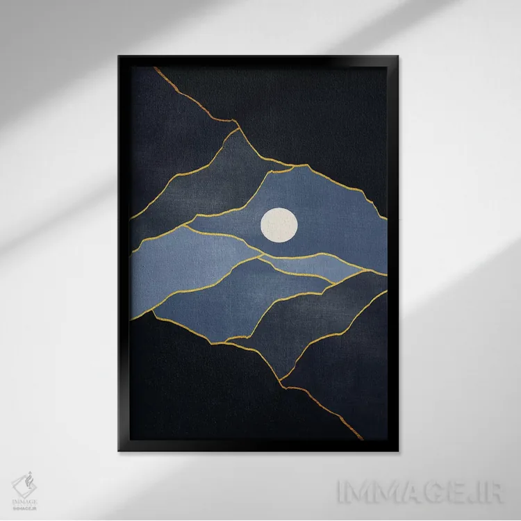 تابلو مینیمال غروب فراواقع گرایانه چهارم اثر مارکو گونزالز - نمای قابدار مشکی