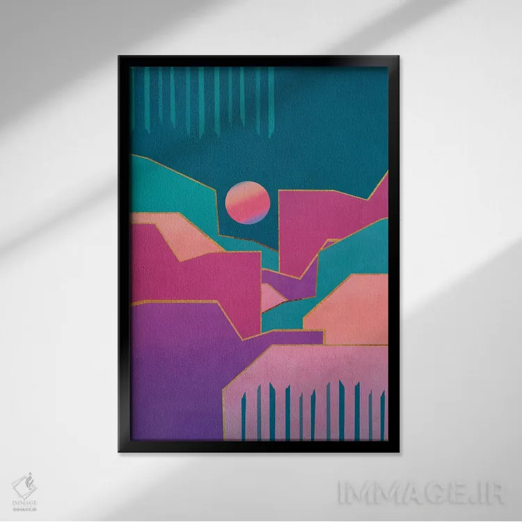 تابلو انتزاعی معماری انتزاعی یکم اثر مارکو گونزالز - نمای قابدار مشکی
