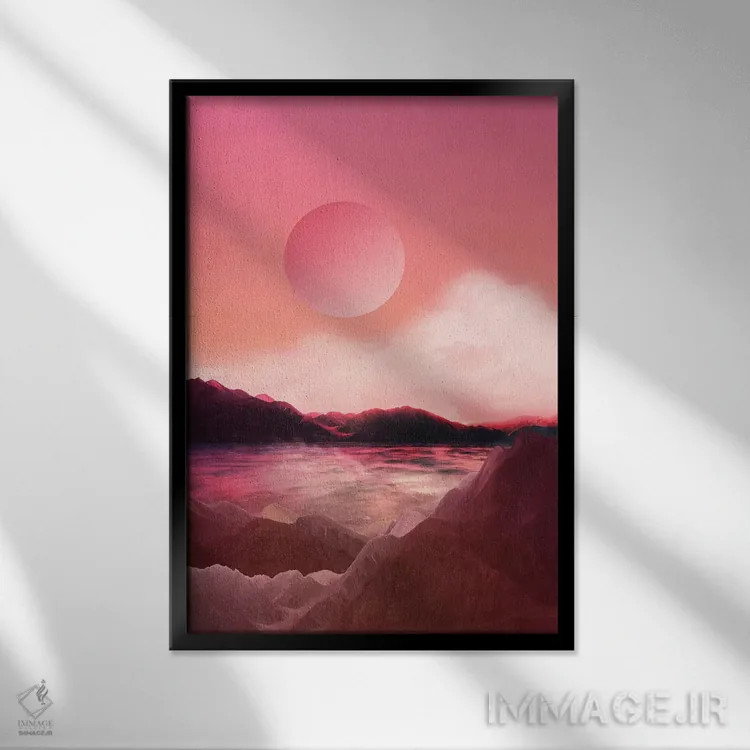 تابلو انتزاعی منظره و گرافیک مدرن یکم اثر مارکو گونزالز - نمای قابدار مشکی