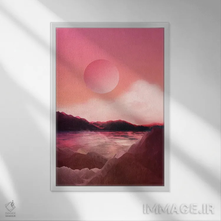 تابلو انتزاعی منظره و گرافیک مدرن یکم اثر مارکو گونزالز - نمای قابدار سفید