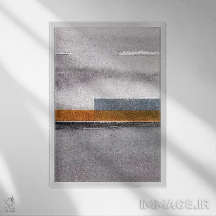 تابلو انتزاعی منظره انتزاعی آبرنگی چهارم اثر مارکو گونزالز - نمای قابدار سفید
