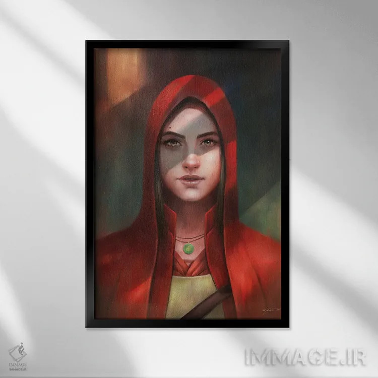 تابلو دکوراتیو پرتره زنانه اثر استیو گود - نمای قابدار مشکی