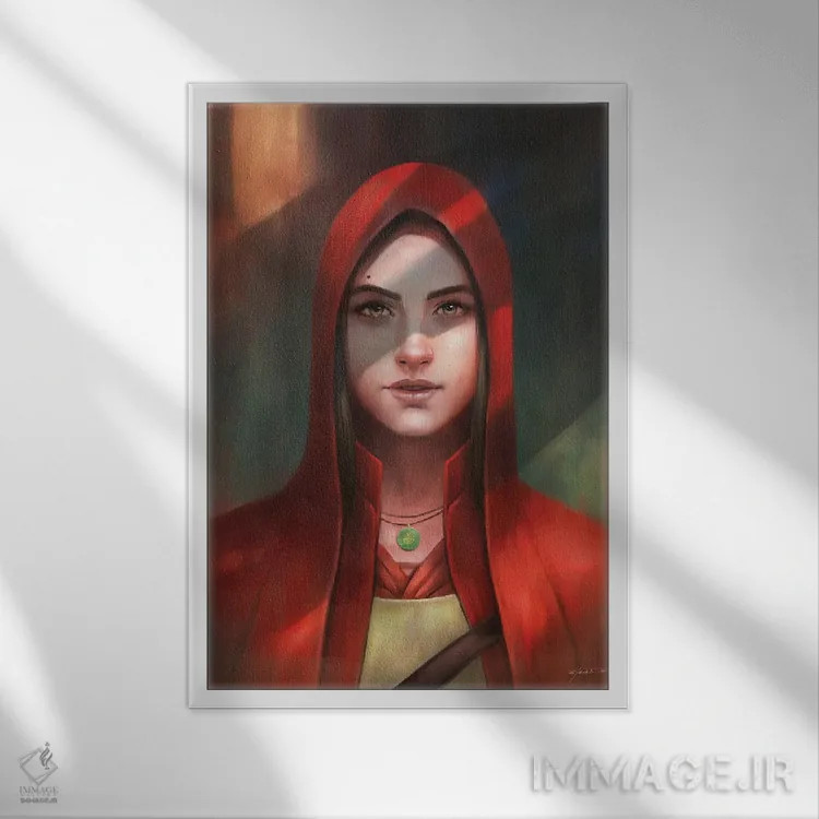 تابلو دکوراتیو پرتره زنانه اثر استیو گود - نمای قابدار سفید